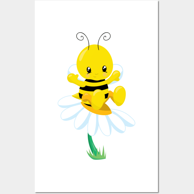 Cute Cartoon Bumblebee Wall Art by CraftyCatz